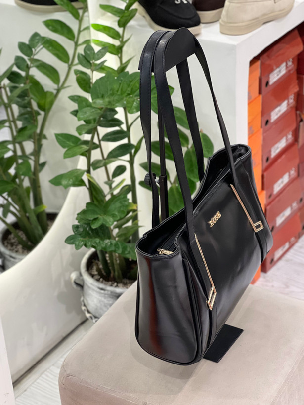 کیف زنانه اداری مشکی طرح چرم